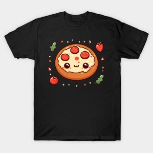 Cute Kawaii Pepperoni Pizza Illustration | Cutesy Design for Kawaii Lovers T-Shirt